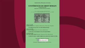 Conférences de droit romain (2023) @ Faculté de droit, d’économie et de gestion, Université Paris Cité